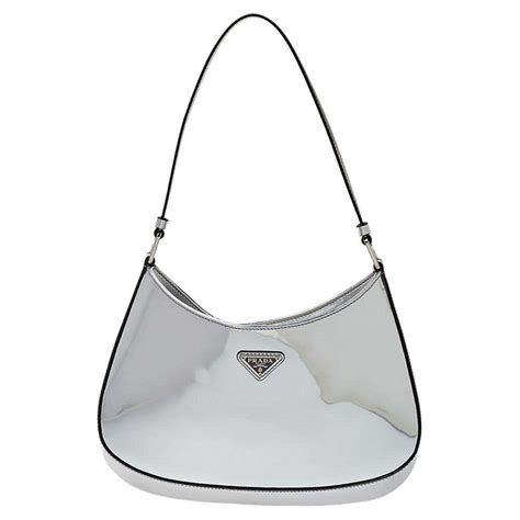 silver prada bag cleo|prada cleo hobo shoulder bag.